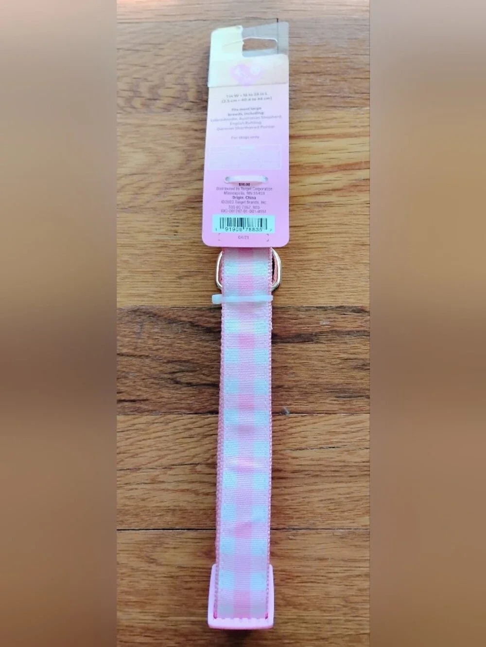 NWT (MSRP $10) Stoney Clover Lane x Target Pink Gingham Large Dog Collar #2 prep